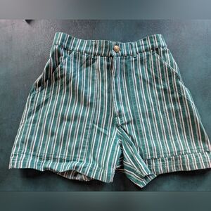 Big Bud Press Striped Green Work Shorts XS
